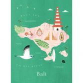 Fototapete Karte von Bali - Rivers 