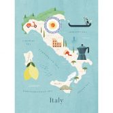 Wall Mural Map of Italy - Rivers 