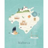 Fototapete Karte von Mallorca - Reisemotiv - Rivers 