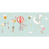 Wall Mural Flying animals with hot air balloon - Skellern 