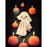 Fototapete Kleiner Geist im Kerzenschein - Kinderzimmertapete - Treechild 