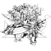 Non-woven tapet - Avengers Black and White - 300 x 280 cm 