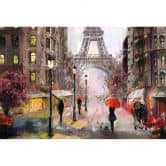 Fotobehang Red Umbrellas in Paris 