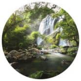 Behangcirkel Waterval in het Bos - vliesbehang/zelfklevend vliesbehang 