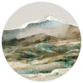 Papier peint photo rond Montagnes abstraites - Hobday - papier peint intissé/papier peint intissé autocollant 