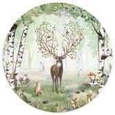 Round wall mural Kikki Belle - Summer Deer - non self-adhesive/self-adhesive wallpapers 