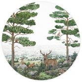 Fototapete Kikki Belle - Tierische Abenteuer im Grünen - Rund - Selbstklebend/Vlies 