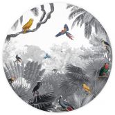 Papier peint photo rond Kikki Belle - Tropical Birds - papier peint intissé/papier peint intissé autocollant 