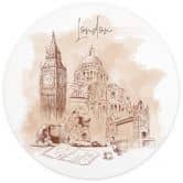 Fototapete London - Rund - Love your City - Selbstklebend/Vlies 
