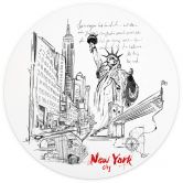 Fototapete New York - Schwarz-Weiß - Rund - Love your City - Selbstklebend/Vlies 