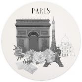Fototapete Paris - Eiffelturm - Schwarz-Weiß - Rund - Love your City - Selbstklebend/Vlies 