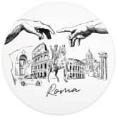 Fototapete Roma Schwarz-Weiß - Rund -  Love your City - Selbstklebend/Vlies 