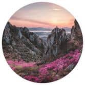 Papier peint photo rond Seo - Paysage rocheux au coucher du soleil - papier peint intissé/papier peint intissé autocollant 