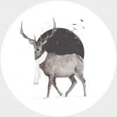 Behangcirkel Solti - Deer Winter - vliesbehang/zelfklevend vliesbehang 