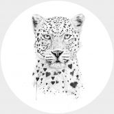 Round wall mural Solti - Loving Leopard - non self-adhesive/self-adhesive wallpapers 