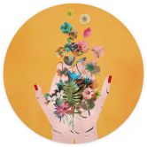 Behangcirkel Treechild - Colorful flowers in Frida's hands - vliesbehang/zelfklevend vliesbehang 