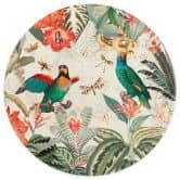 Papier peint photo rond Jungle exotique avec perroquets - UN Designs - papier peint intissé/papier peint intissé autocollant 