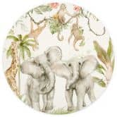 Tapet cirkel Dyr i den tropiske jungle - UN Designs - vliesetapet/selvklæbende non-woven tapet 