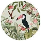 Tapet cirkel Tukan i et jungleparadis - UN Designs - vliesetapet/selvklæbende non-woven tapet 
