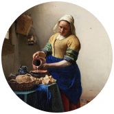 Runde Fototapete Vermeer - Das Mädchen mit dem Milchkrug - aus der LandIDEE Wohnen & Deko Kollektion 