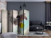 Paravent, Raumteiler freistehend, Trennwand - In Disharmonie mit der Natur , 5-teilig - 225x172 cm 
