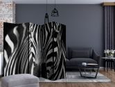 Paravent, Raumteiler freistehend, Trennwand - Gestreiftes Wild , 5-teilig - 225x172 cm 