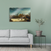 Glasbild Rembrandt - Winterlandschaft 