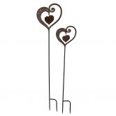 Gartenstecker Metall Edelrost - 2-teilig 