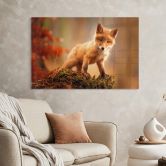 Glasbild Adamec - Junger Fuchs im Wald 