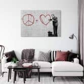 Glasbild Banksy - Peaceful Hearts Doctor 
