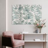Glas billede Jungle blade akvarel creme - Bloomery Decor 