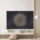 Glasschilderijen Elegante mandala in zwart en goud - Bloomery Decor 