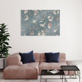 Glasschilderijen Kraanvogels in Kersenbloesem Rush Blauw - Bloomery Decor 