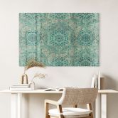 Glasbild Mandala Boho Gold-grün - Bloomery Decor 