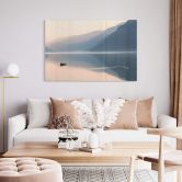 Glasbild Davidsson - See und Berge in malerischer Harmonie 