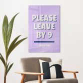 Glasbild Please leave by 9 - Fritsch 