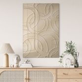 Glasbild Abstrakte Ringe beige - Grande 