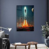 Glasbild Heine - Ab ins All - Raketenstart - Astro Cruise 