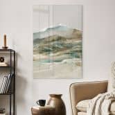 Glasbild Berge Abstrakt - Hobday 