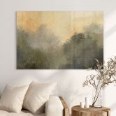 Glasbild Verborgenes Licht im Morgennebel - Hobday 
