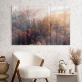 Glasbild Herbstwald im Nebel - Ioricon 