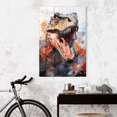 Glasbild T-Rex: Das wilde Gesicht der Urzeit - Jaszke 