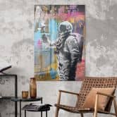 Glasbild Astronaut mit Taube - Kuryliuk 