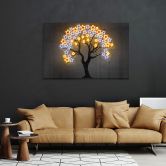 Glasschilderijen Boom met sterren | Neon kunst - Mielu 