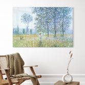 Glasbild Monet - Felder im Frühling 