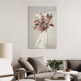 Glasbild Moth - Schönheit mit Blumenhut 