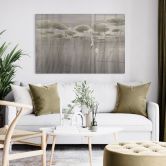 Glasschilderijen Lotusbloemen met zwaan in water in grijs - Ms Tiff 