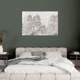Glasbild Wald mit Waldlandschaft in Beige - Ms Tiff 