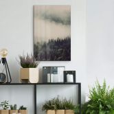 Glasbild Nebel im Wald 02 