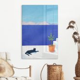 Glasbild Siesta mit Katze am Meer - Rivers 